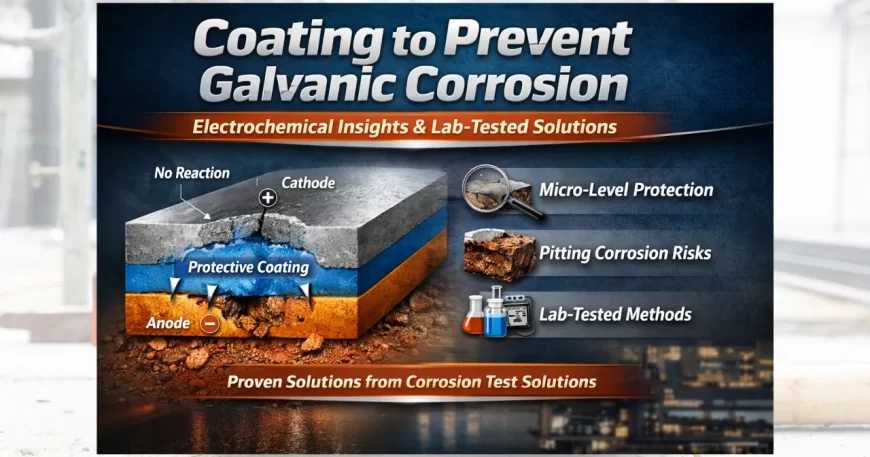Coating to prevent galvanic corrosion showing electrochemical protection between dissimilar metals with lab-tested corrosion control methods